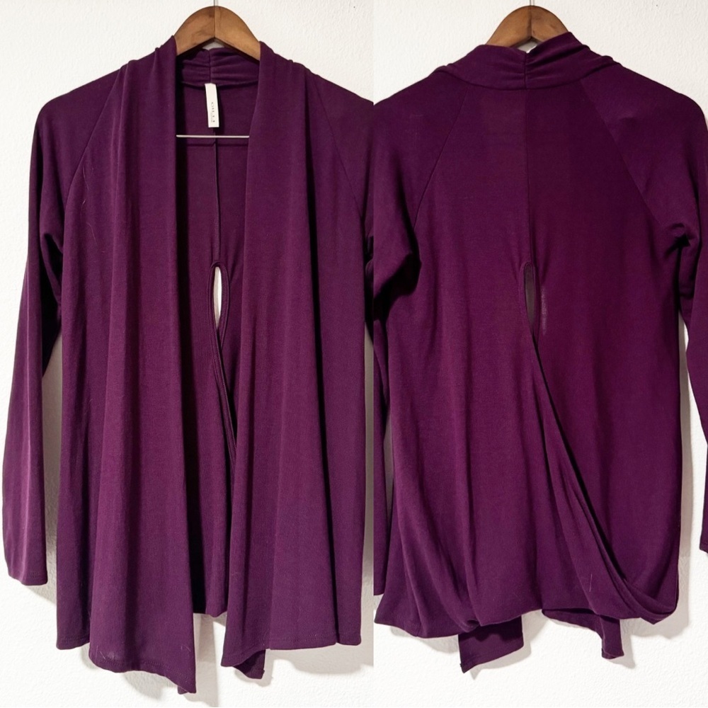 Gilli Minimalist Cross Back Open Front Cardigan Jacket Sweater Sz Medium